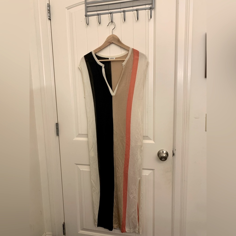 Totem colorblock pattern long dress - like new